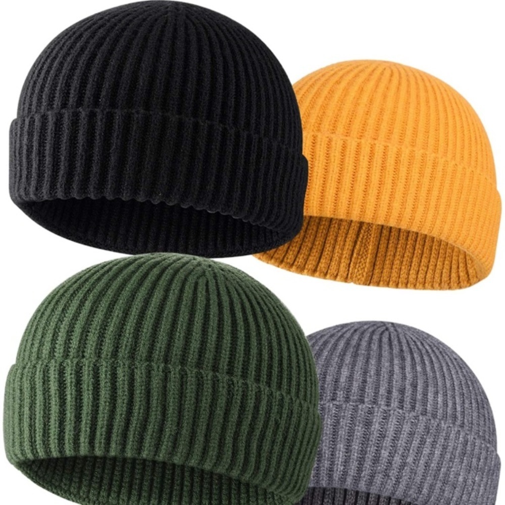 4 Pack Wool Fisherman Beanies Men Women Teen